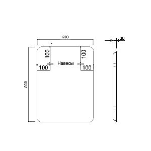 Зеркало Vincea 60 VLM-3VC600B черное в ванную от интернет-магазине сантехники Sanbest