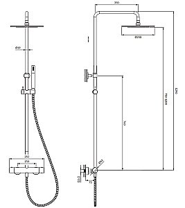 Душевая система Omnires Y Y1244SUGL золото купить в интернет-магазине сантехники Sanbest