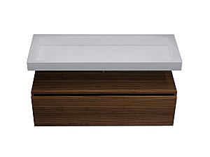 Тумба с раковиной Armadi Art Flat 120 темный дуб для ванной в интернет-магазине Sanbest