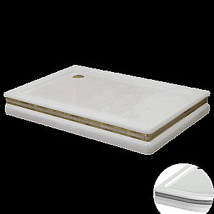 Душевой поддон Migliore DIADEMA 26994 82х122 белый, декор хром левый купить в интернет-магазине Sanbest