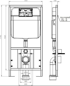 Унитаз подвесной SantiLine SL-5004MB+SL-04 безободковый, с инсталляцией, с крышкой микролифт, черный матовый купить в интернет-магазине Sanbest