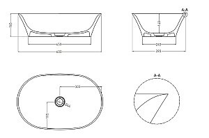 Раковина накладная Salini MONA 110811G 60 из искусственного камня S-Sense, белая глянцевая купить в интернет-магазине Sanbest