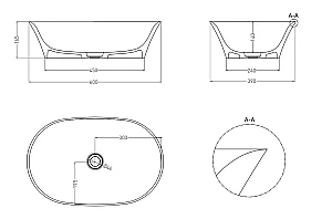 Раковина накладная Salini MONA 110811G 60 из искусственного камня S-Sense, белая глянцевая купить в интернет-магазине Sanbest