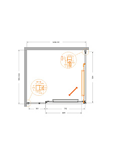 Душевой уголок Cezares LUX 100х110 AH-FS-11-110/100-C-CR стекло прозрачное/профиль хром купить в интернет-магазине Sanbest
