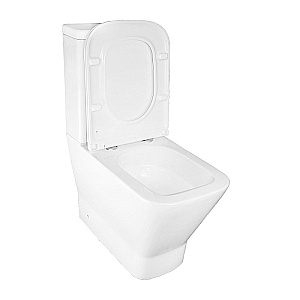 Унитаз напольный Azario Joy AZ-2168-UQ3 белый, безободковый, с бачком, с крышкой микролифт, слив торнадо купить в интернет-магазине Sanbest