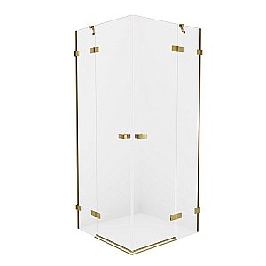 Душевой уголок NEW TRENDY AVEXA GOLD BRUSHED EXK-1781 90x90 стекло прозрачное/профиль золото купить в интернет-магазине Sanbest