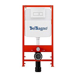 Инсталляция для унитаза BelBagno BB026/BB042BL кнопка белая купить в интернет-магазине сантехники Sanbest