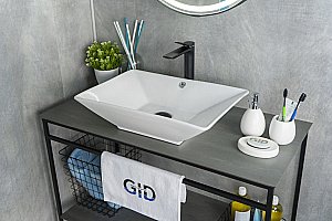 Раковина накладная Gid 55,5 N9212 51131 белая купить в интернет-магазине Sanbest
