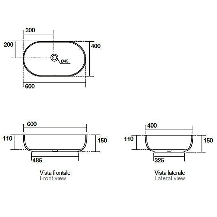 Раковина накладная Kerasan Nolita 60 534381 Nocciola mat купить в интернет-магазине Sanbest