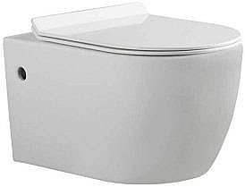 Унитаз подвесной Bravat GINA C21172UW-ENG 54x36,5 безободковый, с крышкой микролифт купить в интернет-магазине Sanbest