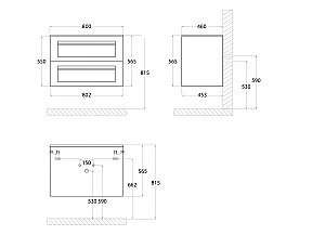Тумба с раковиной Art&Max PLATINO 80 со столешницей, белая для ванной в интернет-магазине Sanbest
