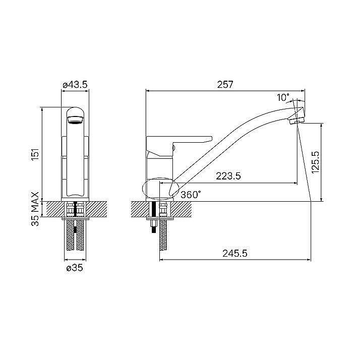 Смеситель для кухни IDDIS Sena SENSB00i05 купить в интернет-магазине сантехники Sanbest