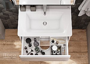 Тумба с раковиной Roca Ronda ZRU9303003 70 белый матовый/бетон для ванной в интернет-магазине Sanbest