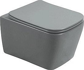 Унитаз подвесной SantiLine SL-5007MG  безободковый, с крышкой микролифт, серый матовый купить в интернет-магазине Sanbest