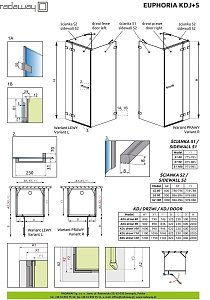 Душевой уголок Radaway Euphoria KDJ+S 90х100 купить в интернет-магазине Sanbest