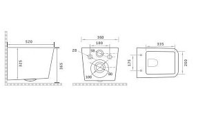 Унитаз подвесной Gid Tr2144BL черный, с крышкой микролифт, безободковый купить в интернет-магазине Sanbest