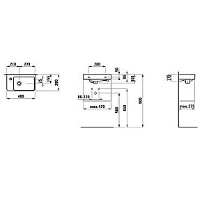 Раковина Laufen Pro S 8.1595.5.000.104.1 белая купить в интернет-магазине Sanbest