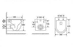 Унитаз подвесной ABBER Bequem AC1131TC белый, с крышкой микролифт, безободковый, слив-торнадо купить в интернет-магазине Sanbest