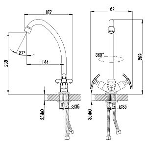 Смеситель для кухни Lemark Partner LM6544C купить в интернет-магазине сантехники Sanbest