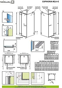 Душевой уголок Radaway Euphoria KDJ+S 90х100 стекло прозрачное/профиль хром купить в интернет-магазине Sanbest