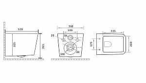 Унитаз подвесной Gid Tr2144BL черный, с крышкой микролифт, безободковый купить в интернет-магазине Sanbest