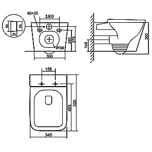 Унитаз подвесной Azario Cascad AZ-2303-A белый, безободковый, с крышкой микролифт, слив торнадо купить в интернет-магазине Sanbest