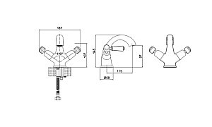 Смеситель для раковины Burlington Kensington KE45-QT BLA купить в интернет-магазине сантехники Sanbest