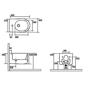 Биде подвесное Kerasan Nolita 5325 Светло серый купить в интернет-магазине Sanbest