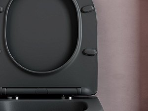 Унитаз подвесной Ceramica Nova Balearica Rimless CN6000MDH безободковый, с крышкой микролифт, темный антрацит матовый купить в интернет-магазине Sanbest