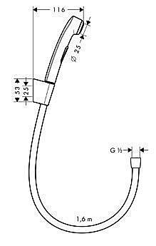 Гигиенический душ Hansgrohe 32128000 купить в интернет-магазине сантехники Sanbest
