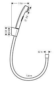 Гигиенический душ Hansgrohe 32128000 купить в интернет-магазине сантехники Sanbest