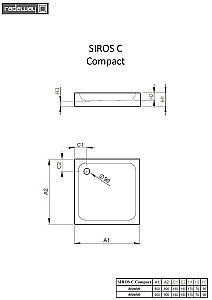 Душевой поддон Radaway Siros C Compact SBC8817-2 80x80 белый купить в интернет-магазине Sanbest