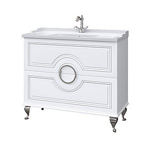 Тумба с раковиной Caprigo Valletta 100 с 2 ящиками белая для ванной в интернет-магазине Sanbest