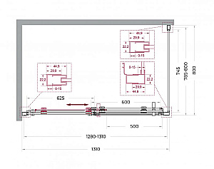 Душевой уголок BelBagno Marino 2-AH-1 130x80 стекло прозрачное/профиль оружейная сталь купить в интернет-магазине Sanbest