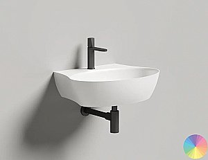 Раковина Salini ALDA WALL 01 140311GF 58 из искусственного камня S-Sense, глянцевая, цвет по RAL полностью купить в интернет-магазине Sanbest