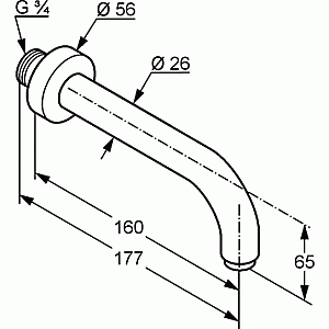 Излив для ванны Kludi Bozz 3850539 черный купить в интернет-магазине сантехники Sanbest