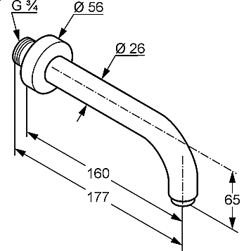 Излив для ванны Kludi Bozz 3850539 черный купить в интернет-магазине сантехники Sanbest