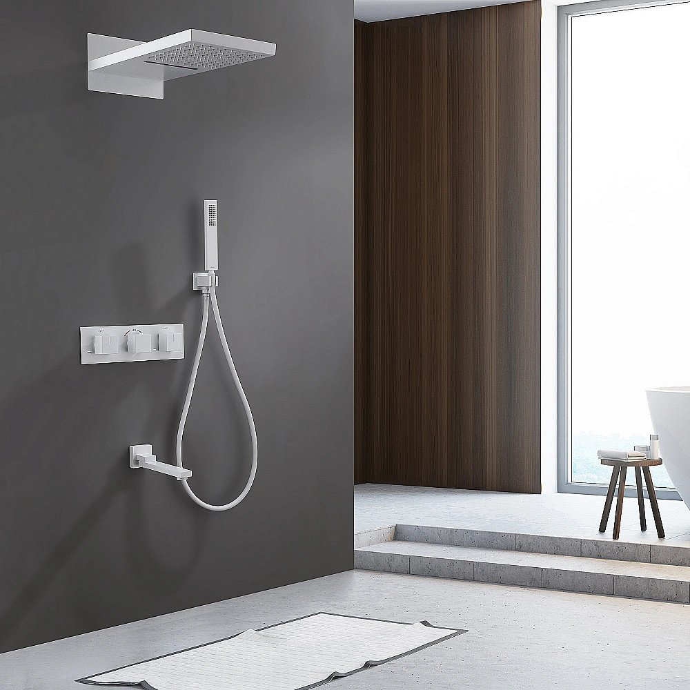 Душевая система ABBER Daheim AF8253W белый матовый купить в интернет-магазине сантехники Sanbest