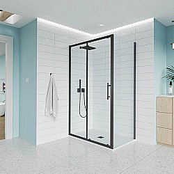 Душевой уголок Veconi Evo 100SP B 120x100 стекло прозрачное/профиль черный матовый купить в интернет-магазине Sanbest
