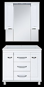 Тумба с раковиной Misty Терра - 90 П-Тер01090-0113Я белая для ванной в интернет-магазине Sanbest