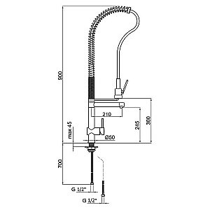 Смеситель для кухни Webert Kitchen Springy SN921402015 купить в интернет-магазине сантехники Sanbest