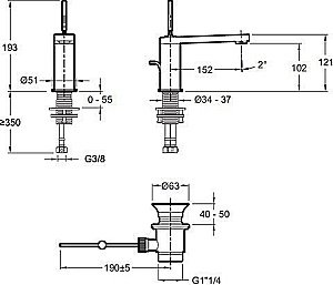 Cмеситель для раковины Jacob Delafon COMPOSED E73158-CP хром купить в интернет-магазине сантехники Sanbest