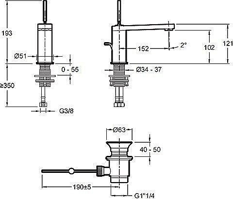 Cмеситель для раковины Jacob Delafon COMPOSED E73158-CP хром купить в интернет-магазине сантехники Sanbest
