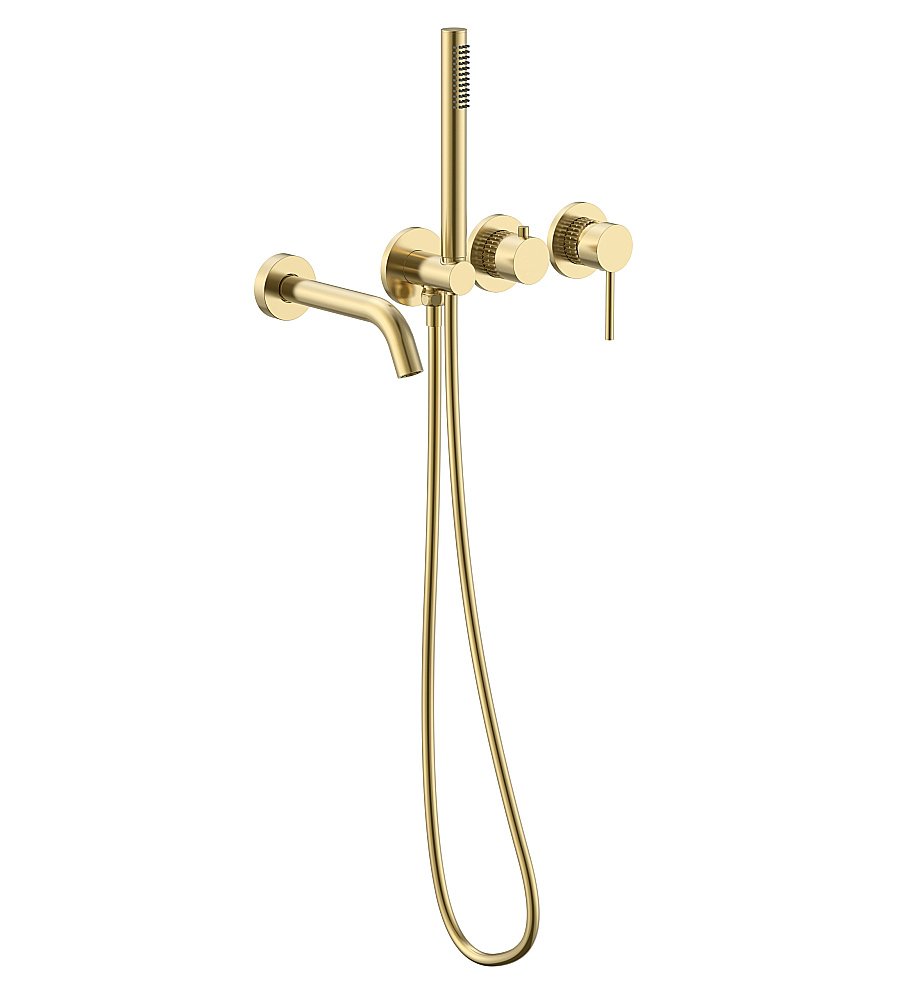 Смеситель для ванны Vincea Groove VBTW-4G1BG брашированное золото купить в интернет-магазине сантехники Sanbest