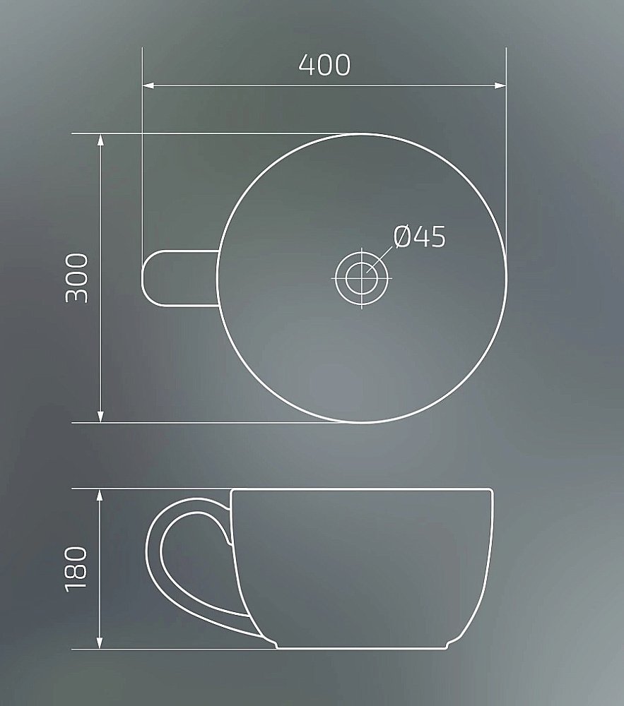 Раковина накладная Gid Creativo 40 Nc9077 52230 черная купить в интернет-магазине Sanbest