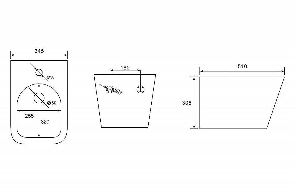 Биде ABBER Rechteck AC1250 купить в интернет-магазине Sanbest
