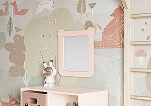 Зеркало Акватон Каспер Мишка 1A283402CR1E0 розовое матовое в ванную от интернет-магазине сантехники Sanbest