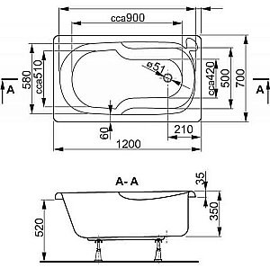 Ванна акриловая Vagnerplast Nike 120x70 купить в интернет-магазине Sanbest