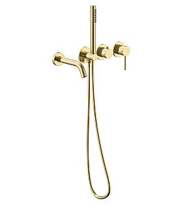 Смеситель для ванны Vincea Groove VBTW-4G1BG брашированное золото купить в интернет-магазине сантехники Sanbest