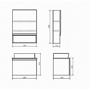 Тумба с раковиной Comforty Эдинбург 00-00001928 60 бетон светлый для ванной в интернет-магазине Sanbest